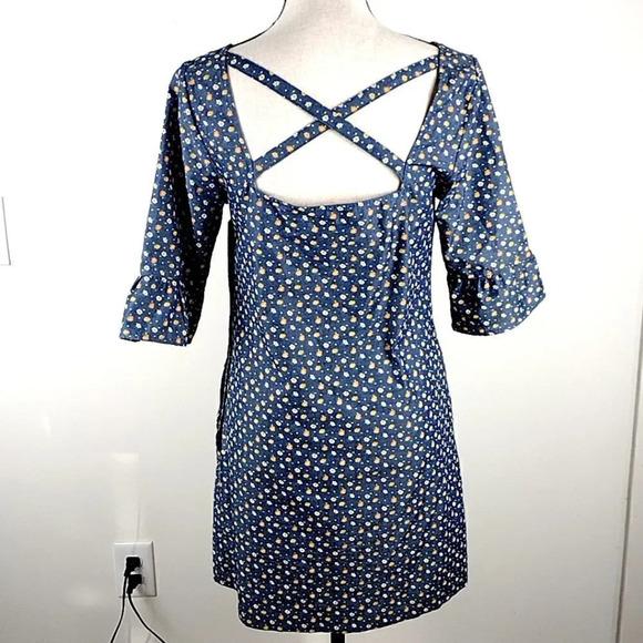 Modcloth Floral Print Prairie Dress Size Small - Picture 4 of 14